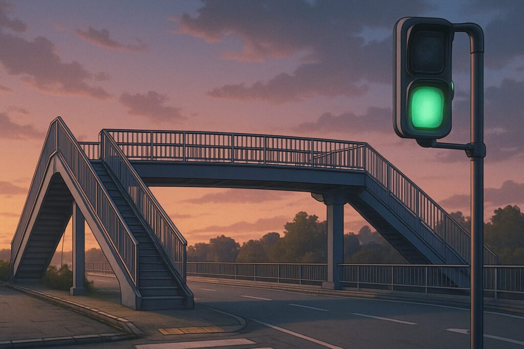 きみは四葉のクローバー・歩道橋と信号機