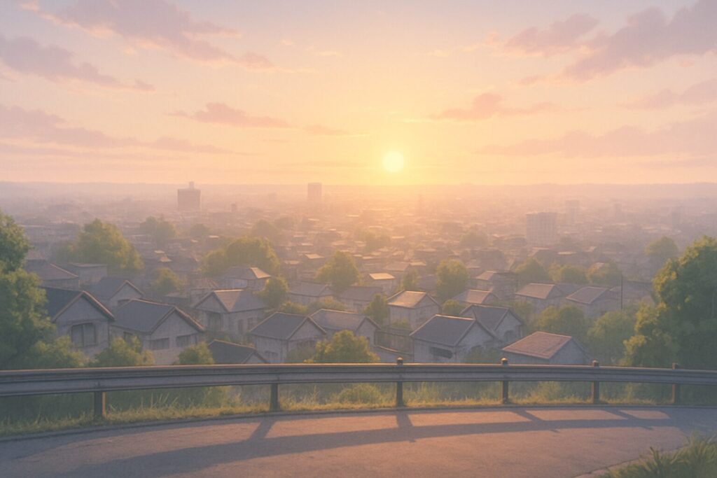 あの子の子ども・朝焼けの街並み