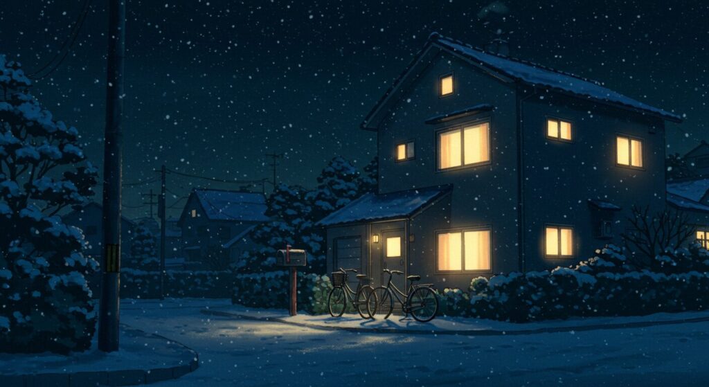 アオのハコ・夜の住宅街