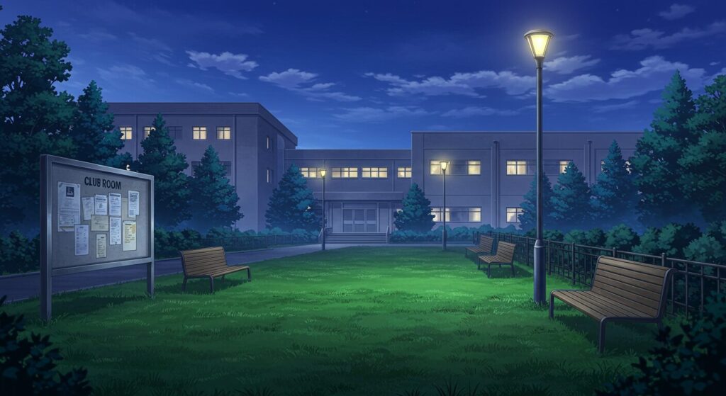 ぐらんぶる・夜の大学キャンパス