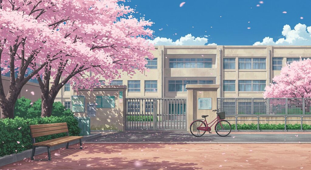 ちはやふる・桜舞う校門