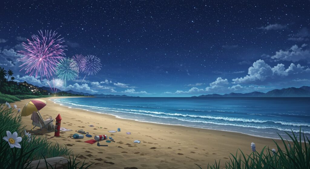 ぐらんぶる・夜の海岸